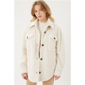 Ivory Teddy Bear Shacket Coat